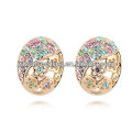 Colorful Crystal Round Shape 18K Gold Plated Jewelry Stud Earrings Jewelry zywg_012121332